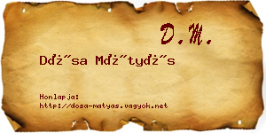 Dósa Mátyás névjegykártya